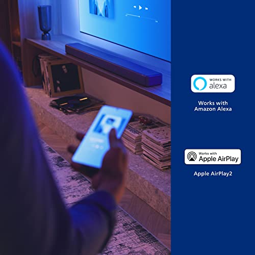 Image of PHILIPS Fidelio FB1 7.1.2-Channel Surround Sound Soundbar with Integrated Dolby Atmos and Subwoofer + DTS Play-Fi, All-in-One, Premium Design and Materials