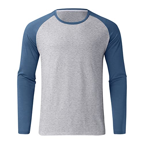 JiXiang Men Pajama Set Sleepwear Pjs Lightweight Long Sleeve Crewneck Shirts and Bottoms Loungewear Soft Comfy Sleep Outfits3