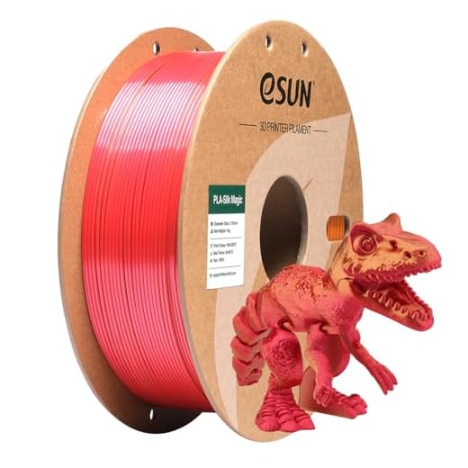eSUN Silk PLA 3D Printer Filament 1.75mm Red Gold Dual Color Shiny Silky Filament, Dimensional Accuracy +/-0.03mm, 1kg (2.2lbs) Cardboard Spool for Most FDM 3D Printers