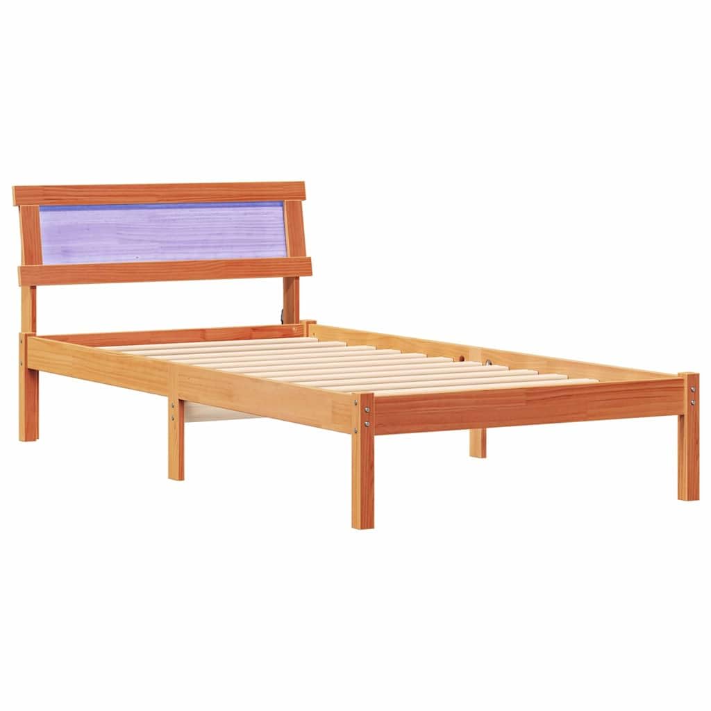 Lite drewno sosnowe nowoczesna platforma Brązowy 80 x 200 cm