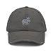 Hippo hat, Hippopotamus hat, Embroidered Distressed hat, Kawaii Hippo hat, Design 2. Charcoal Grey