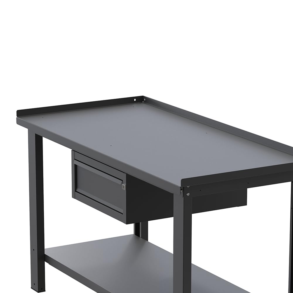 Sogi X3N_101A Banco da lavoro - 1.5 m - piano in acciaio - 1 cassetto - grigio antracite