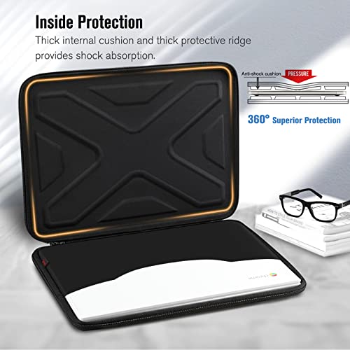 SITHON Hard Shell Laptop Sleeve Case for 13-14 inch Chromebook, Computer Laptop Carrying Case for MacBook Pro 14 2023, 13\" MacBook Pro/Air and Other Up to 14\" Acer/HP/Dell/ASUS Chromebook, Black
