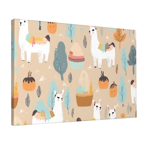 Toile murale moderne alpaga OUSIKA tableau resistant aux UV 45,7 x 30,5 cm