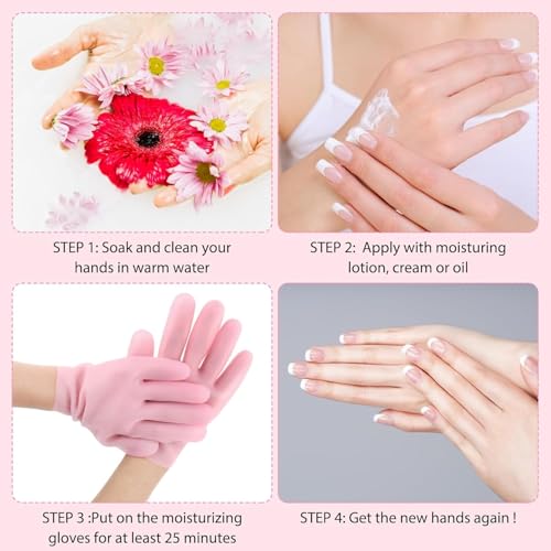 Image of Barebeauty Hydrating Moisturizing Gloves with Aloe Vera Gel | Reusable Spa Hand Care Gloves for Women | Anti-Slip, Breathable Design for Soothing Dry Hands, Rough Skin, and Cracked Heels - (Pack of 1)