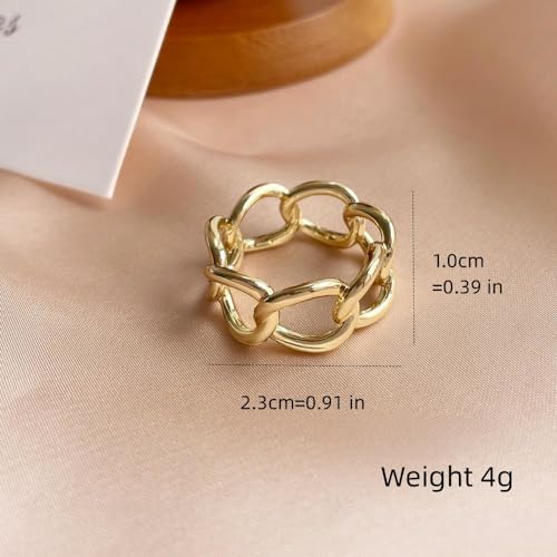 Image of Dtja Link Chain Silk Scarf Ring Brooch for Women Girls Fashion Chic Minimalist Simple Shawl Scarves Band Statement Buckle Wrap Finger Rings Size 8 Dress Accessories Jewelry Gift