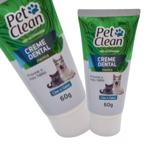 KIT COM 2 - Creme Dental Pet Clean, Sabores disponíveis Morango e TittuFrutti, Higiene Bucal Complet