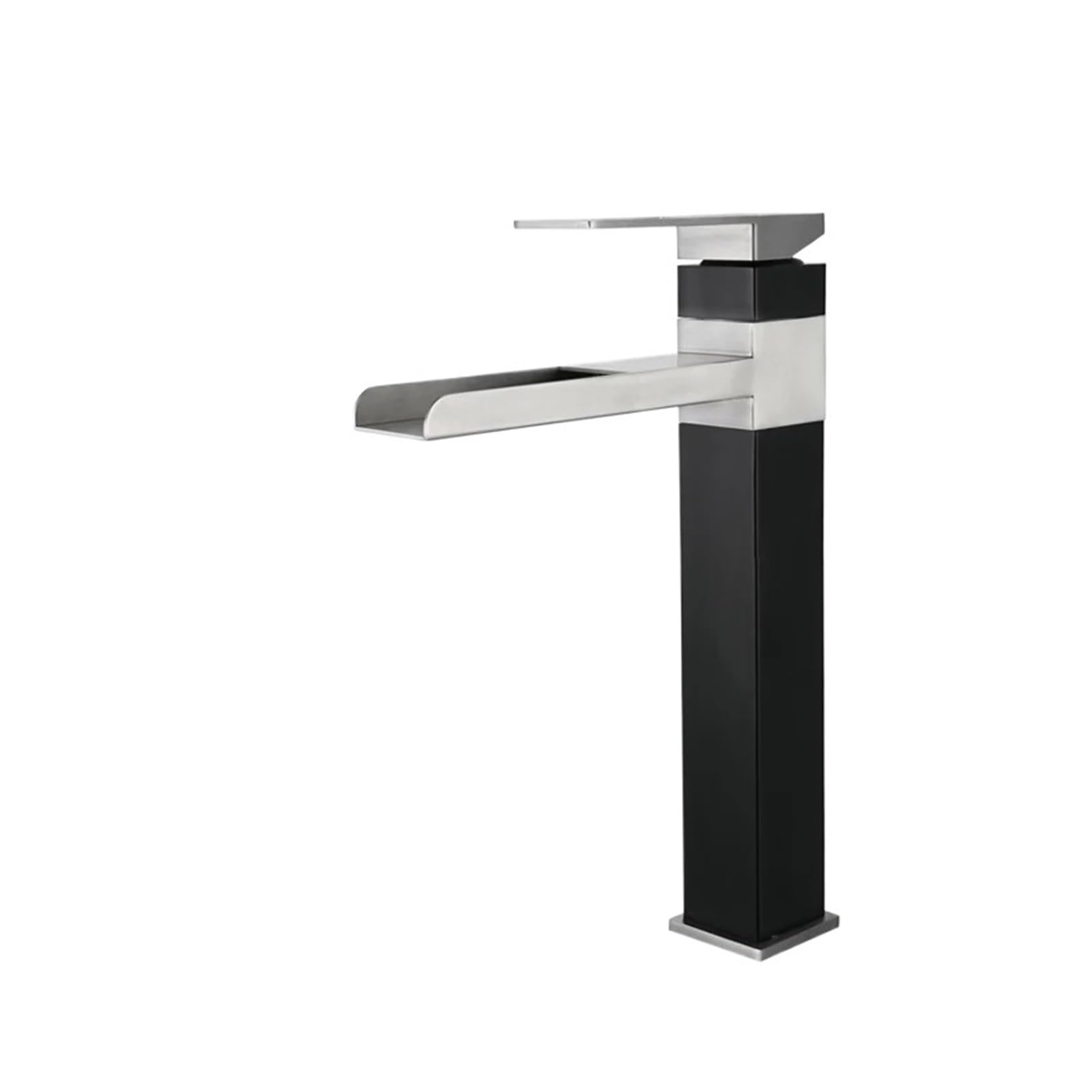 Robinet mitigeur cascade design bicolore pour salle de bain zen
