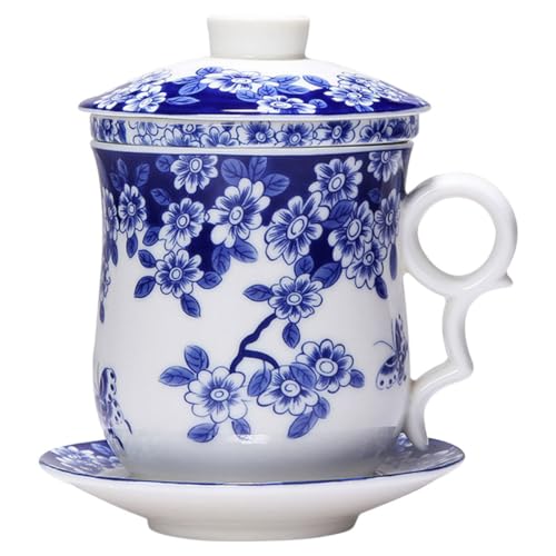 Service à thé chinois HEMOTON bleu en céramique avec infuseur - 2