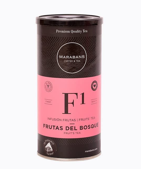 Té Frutas del Bosque Marabans en pirámides. Bote de 25 sobres (pirámides).