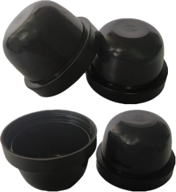 4 Pcs 75mm Headlight Seal Caps LED Headlight Dust Proof Cover Black Rubber Housing Seal Cover Caps for Car LED Headlight HID Xenon LampBlack 75mm 