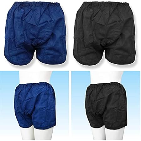Amazon 使い捨て 30枚入 紙パンツ 男女兼用 ペーパートランクス 紺 黒 各色15枚入 フリーサイズ エステサロン マッサージ店に 旅行 入院 災害時 介護用にも イースタウト 介護パンツ