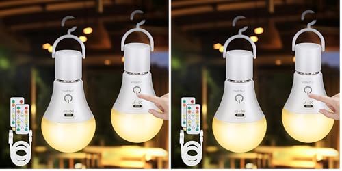 Ampoule rechargeable E27 USB Kimjo : lot de 4 lampes tactiles avec télécommande