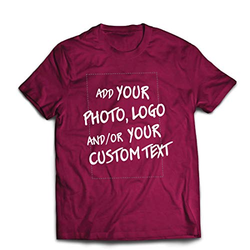 lepni.me Maglietta da Uomo Regalo Personalizzato Personalizzato, Aggiungere Il Logo Aziendale, Il Proprio Design o Foto (Large Borgogna Multicolore)