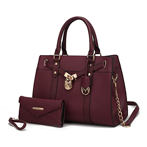 Image of MKF Collection Crossbody Tote Bag for Women & Wristlet Wallet Purse Set - PU Leather Top-Handle Satchel Shoulder Handbag