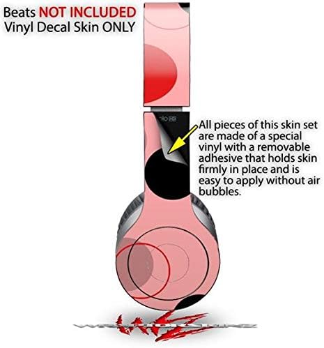 Skin Decal Wrap Works with Original Beats Solo HD Headphones Lots of Dots Red on Pink Skin Only (Headphones NOT Included)