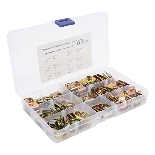 U Nuts Clamp Set, 60Pcs Strong Easy to Install U Clamp/Holder M4 M5 M6 M8 for Automotive
