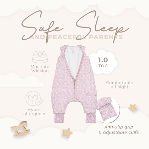 Image of Sleeveless Soft Baby & Toddler Sleeping Sack, Breathable with Adjustable Feet Cuffs & Anti-Slip Grip