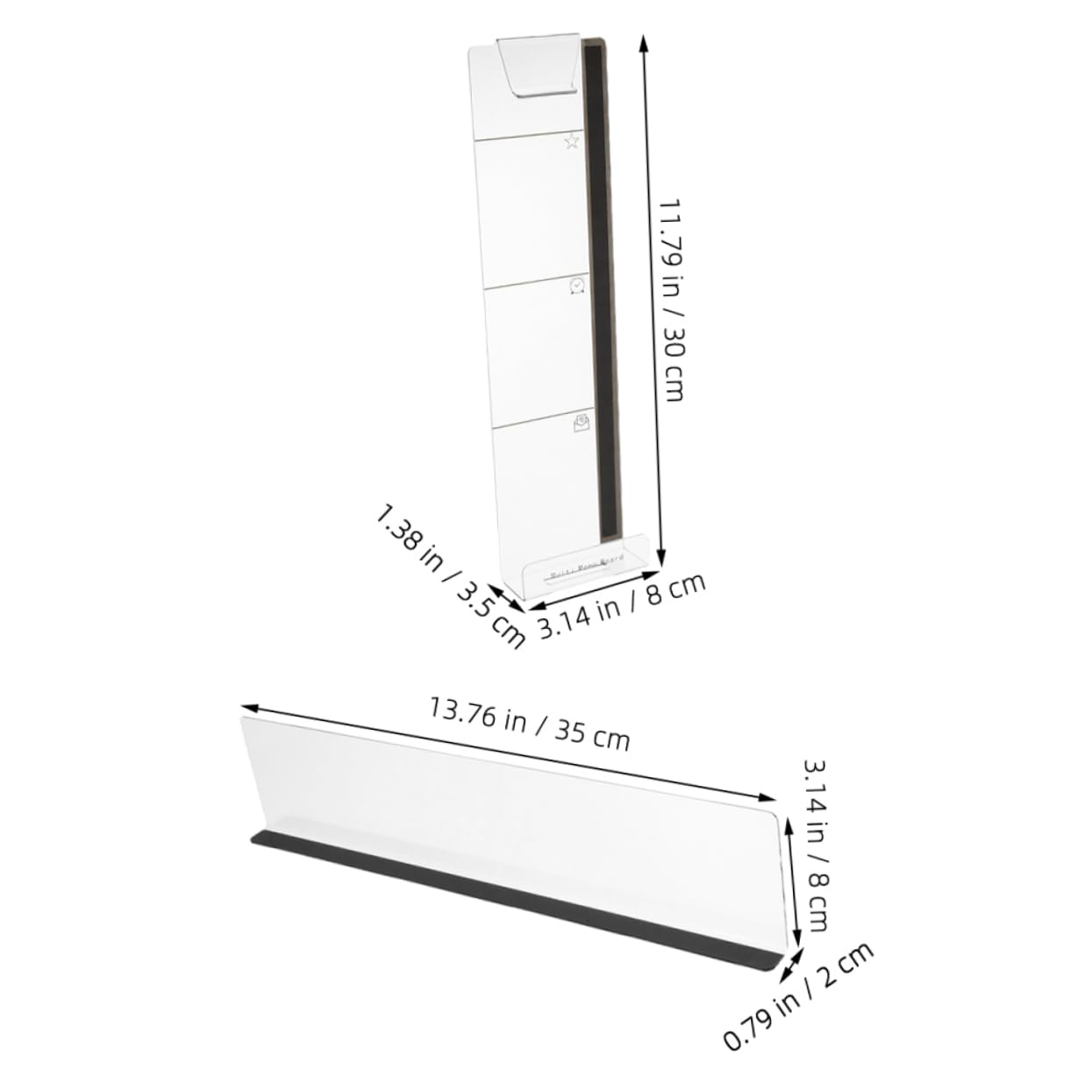 OFFSCH 3Pcs Acrylic Monitor Memo Board Left Right Side Note Holder for Desktop Writing Surface for Office Organization and Enhanced Productivity