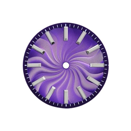 1pc �_�C�����M���[�V�F 28.5mm �_�C���� �X���[�N�V���[�Y ����Ȃ��ŋۍς� NH35 NH38 ���t�Ȃ�/3 ��/6 ���� 9015ow(Smoked purple,6 o clock window)