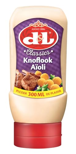 Hymor D&L Aioli Sauce Sauce - 1x 300ml - französisch für Knoblauch-Mayonnaise, Allioli Knoblauch-Creme von Devos & Lemmens, zu Burger & Pommes, als Dip, zu Fisch- und Fleischgerichten