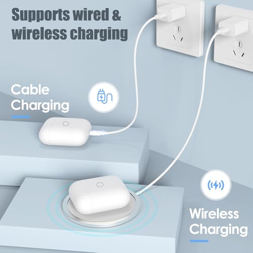 Image of Wireless Charging Case Only for AirPods 1st 2nd gen ， Charger Case Compatible with AirPods 1 /2 Gen Replacement Charger Cases, Support Bluetooth Pairing&Sync Button, Earbuds Not Included