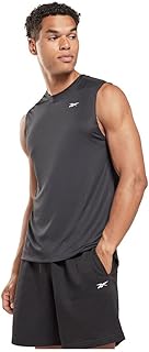 تيشرت تدريب رياضي من قماش تقني وأكمام قصيرة للرجال من ريبوك