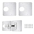flintronic Piastra di Riparazione per Cerniere Acciaio inossidabile, 2 Pezzi 9x9cm Repair Brackets Plates con Kit Staffa Foro 12 viti, Montaggio per Cucina, Armadio, Mensole