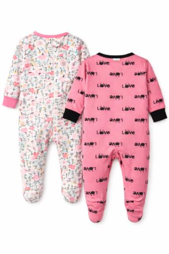 Image of TuddyBuddy Baby Girl's Cotton Printed Full Sleeves Sleepsuit /Footed Rompers for Baby Girl