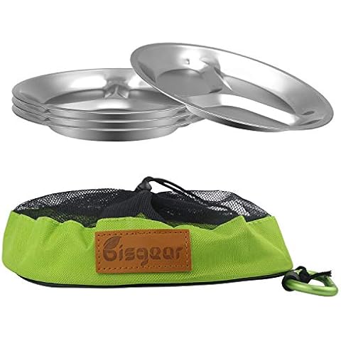 Bisgear 26 cm runde Teller aus Edelstahl Cover