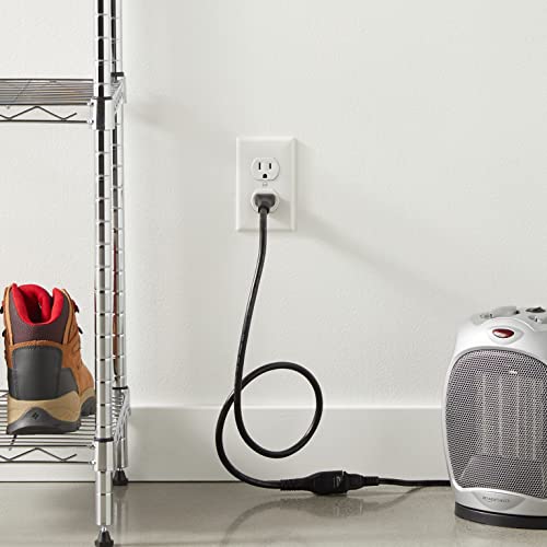 Image of Amazon Basics Extension Cord, 3 Prong Outlet Extender, Indoor Power Extension Cable, 13 Amps, 125V, 3 Ft, Black