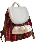 VQRhome Women's Christmas Backpack. Holiday Themed Fashion Bag, Light White