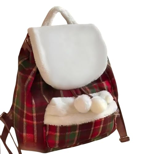 VQRhome Women's Christmas Backpack. Holiday Themed Fashion Bag, Light White