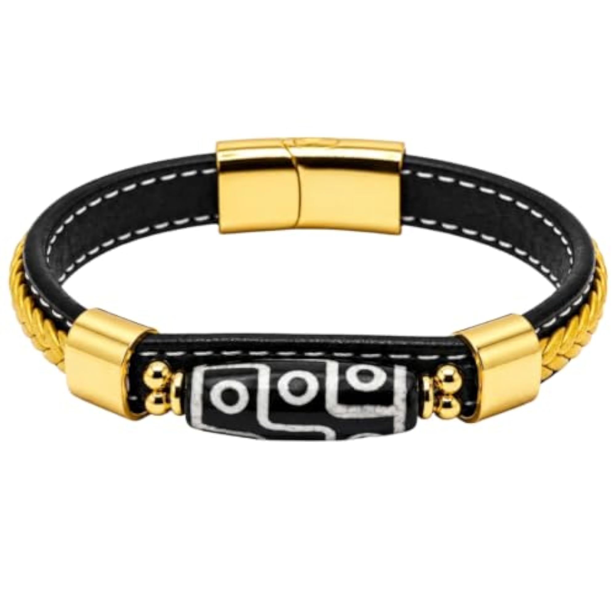 GUARDIAN DZI Genuine Leather Bracelet with Magnetic Buckle, Stylish Gift