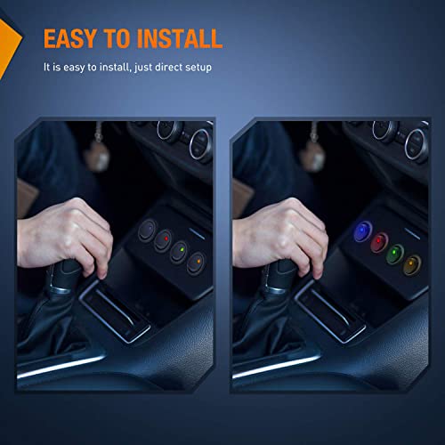 Image of Nilight 12pcs Rocker Toggle Switch 3Pins 12V 20A with 36pcs Wires