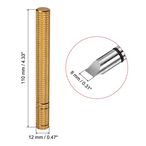 PATIKIL Golf Club Groove Sharpener, 2 Pack U V Type Square Re-Grooving Tool Golf Club Cleaning for Golf Irons Wedges Utility Clubs Gold - Image 2