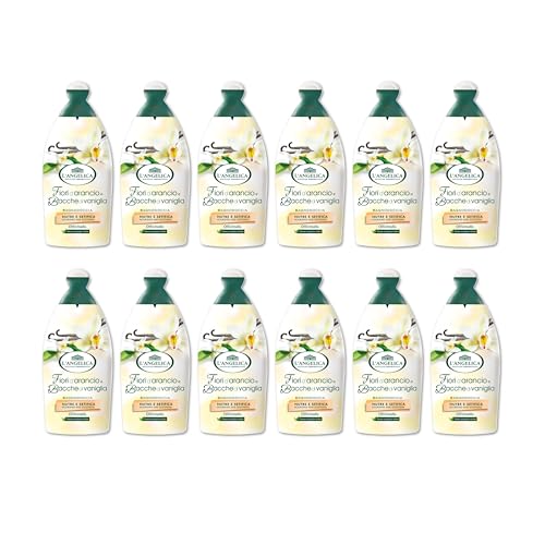 L'Angelica Officinalis, Bagnodoccia Fiori d'Arancio, Nutre e Setifica, Pelle Setosa e Luminosa, Senza Parabeni, Siliconi e OGM, 12x500ml