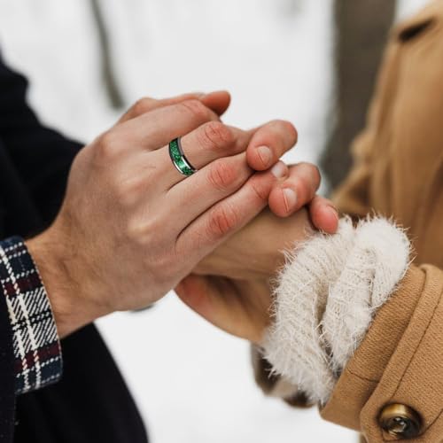 Custom Engraved Rings for Couples Promise Rings for Him and Her Sets Matching Wedding Bands for Couples Sets 8mm Tungsten Ring for Men Celtic Dragon Heart Birthstone Rings for Women3