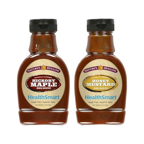 Nature's Hollow HEALTHSMART Honey Mustard and Hickory Maple BBQ Sauce - Low Calorie, Low Carb, Gluten Free, Keto, and Sugar Free BBQ Sauce, Enhance Flavor with Barbecue Sauce 2pack - No Added Sugar Cover