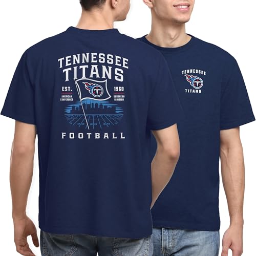 Junk Food NFL - Tennessee Titans - Field Flag - Officially Licensed Adult Short Sleeve Fan Tee for Men and Women