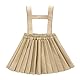 Famuka Baby Mädchen Faltenrock Kleinkinder Faltenrock mit Hosenträgern A-Linie Mini Rock (Khaki, 12M)