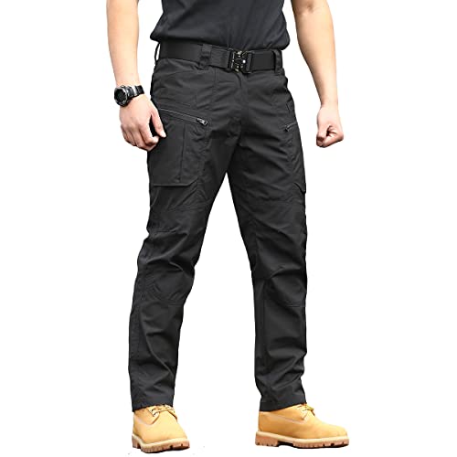 CARWORNIC Herren Outdoorhose Taktische Hose Cargohose Für Herren Schwarz Khaki Arbeithose wasserdichte Armee Militär Hose Frühling Herbst Kampfhose