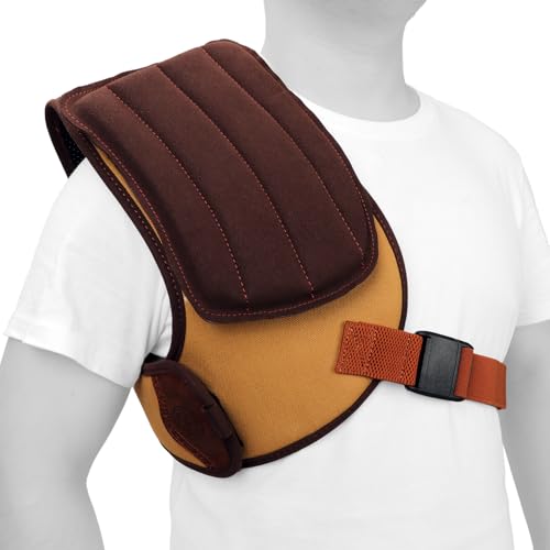 TOURBON Canvas Leather Rifle Shotgun Recoil Pad Adjustable Shoulder Protector Field Shield for Shooting Hunting by TOURBON - Used condition - US$23.36