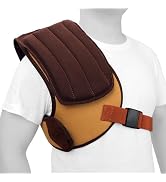 TOURBON Canvas Leather Rifle Shotgun Recoil Pad Adjustable Shoulder Protector Field Shield for Sh...