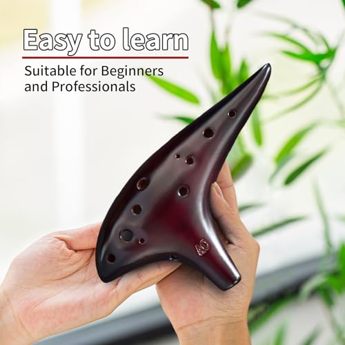 Awef F5 Ocean Notes" 12 Hole Sweet Potato Ocarina Graceful Shape Pottery Ocarina In Alto C thumb #2