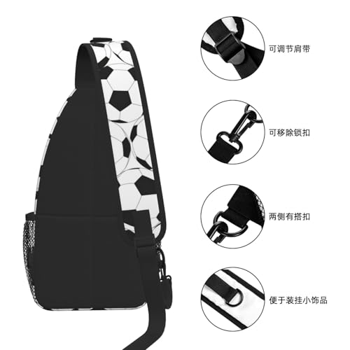 Sac à dos tendance noir et blanc imprimé football pour homme décontracté