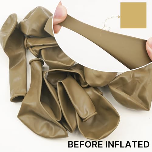 Image of PartyWoo Tan Balloons 140pcs Different Sizes of 18 12 10 5 Inch Light Brown Neutral Boho Coffee Balloon Arch Kit Garland for Wedding Baby Shower Safari Woodland Birthday Party Decorations Brown-F19