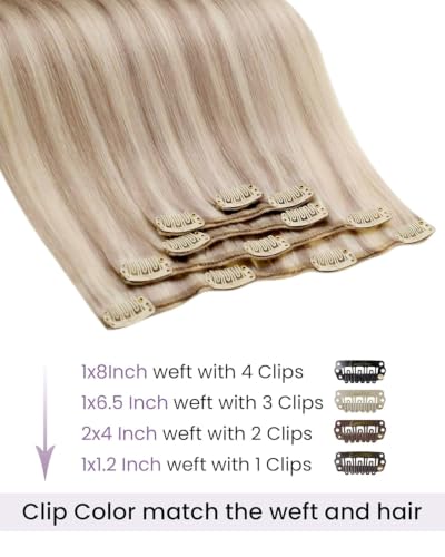 Image of LaaVoo Clip In Hair Extensions, Invisible Fit, 16 Inch 5Pcs 80g | Hair Extension Clips Fit Closely With Natural Hair, Realize Concealed Wearing Structure