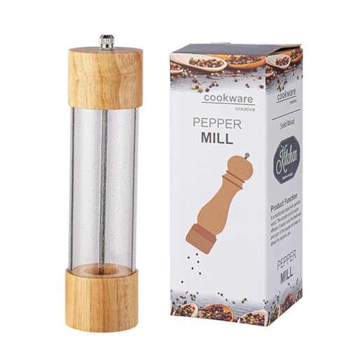 Manual Pepper Mills - Refillable Grinder, Manual Mill | Manual Grinder Mill Set, Salt Grinders with Customized Coarseness, Ceramic Core Refillable Mill Set for Peppercorns, Sea Salt