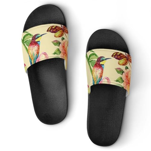 Claquettes Femme Papillon - Pantoufles de Bain Antidérapantes pour la Maison